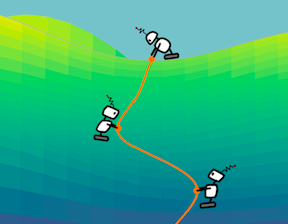 Robots shaping a NEB trajectory