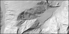 Shaded relief
          of Krimml area