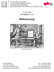 Vorlesungsskriptum Photogrammetrie